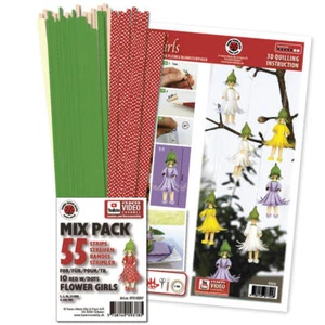 Karen Marie Klip: Quilling Papierstreifen Mix Flower Girls, Red w/dots , 3,5,10& - Bild 1 von 3
