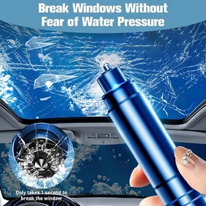 Mini Safety Escape Hammer - 2-in-1 Car Window Glass Breaker & Seat Belt Cutter - Picture 1 of 13