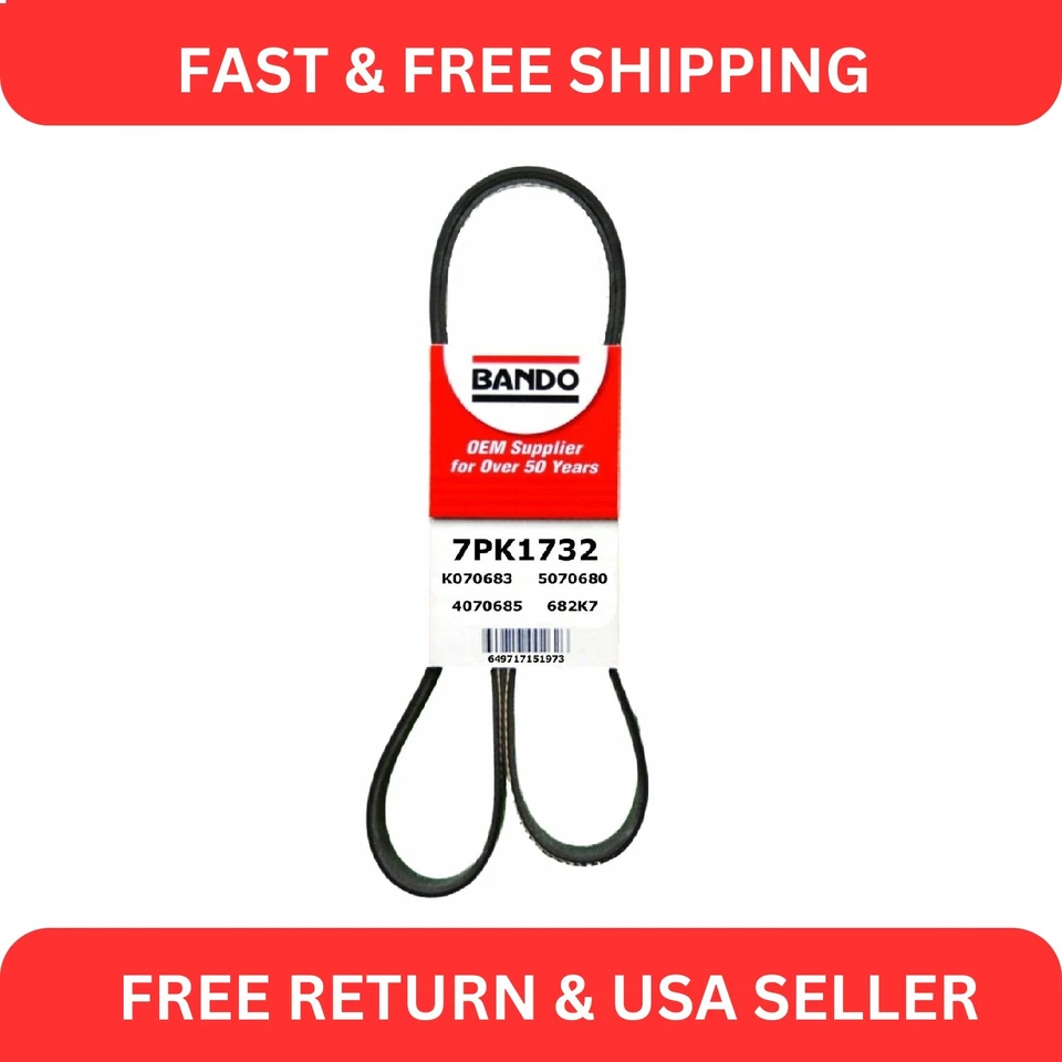 Cinturón serpentino Bando 7PK1732 para 02-13 Acura Dodge Honda CR-V RDX Viper Foto 1 de 2