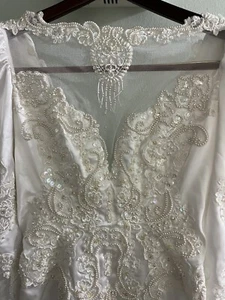 ALFRED ANGELO~1980's~Wedding Dress-EUC-Size 8 - Picture 1 of 24