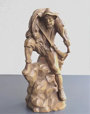 Schöne Handgeschnitzte Holz Figur Jäger Förster Größe 26 Cm Holzfigur Geschnitzt • 10.35€