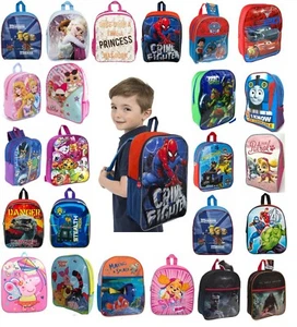 Boys Girls Kids Childrens School Backpack Junior Novelty Character Rucksack Bag - Picture 1 of 38