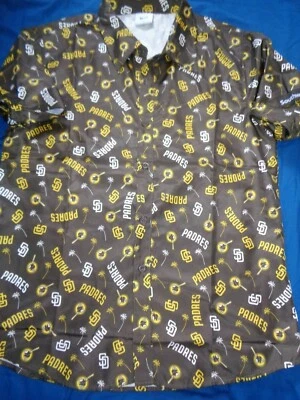 San Diego Padres Baseball SGA Hawaiian Button Front Shirt MLB Size 2XL Adult - Image 1 of 3