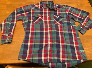 Vintage Saddle King By Key Western Shirt Pearl Snaps Mens SZ XXL EUC - Picture 1 of 4