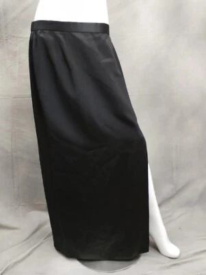 Alex Evenings Black Maxi Skirt Satin Shimmery Side Leg Slit Women's Size 18 - Image 1 of 4