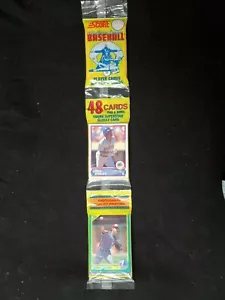 1990 SCORE BASEBALL - Sealed 3 Pack Rack Pack / 48 Trading Cards + Yng Superstar - Photo 1/5