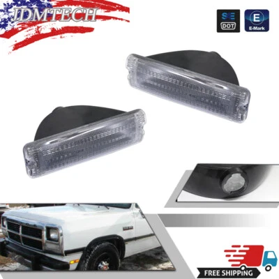 Turn Signal Light For 91-93 Dodge D/W Series Clear Lens LH & RH Below Headlamp - Image 1 of 4