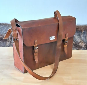 Large Leather Military Bag  Switzerland RARE Mdel F4 Swiss Army WW2 - Picture 1 of 14
