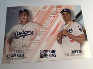 2019 Topps Historic Through Lines 5x7 Pee Wee Reese Corey Seager HTL44 02/49 - Picture 1 of 1