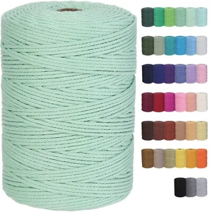 Macrame Cord 3mm x 328yards Natural Macrame Cotton Rope Colored Macrame Rope ... - Picture 1 of 7