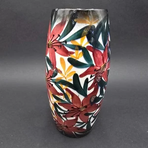Schramberg SMF Majolika Tiger Lilie Vase handbemalt Germany 8,5" - Bild 1 von 10
