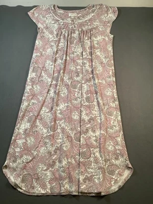 Camisola feminina Miss Elaine grande rosa floral paisley gola redonda caixa de renda X - Imagem 1 de 4