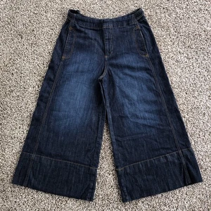 Pilcro Anthropologie Wide Leg Crop Culotte Jeans Gr. 30 Dark Wash Denim High Rise - Bild 1 von 11
