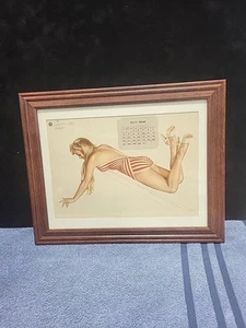 Alberto Vargas Framed Pinup "JULY 1947" "The Varga Girl" Esquire Calendar Page! - Picture 1 of 7