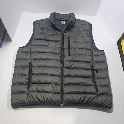 32 Degrees Heat Vest Mens Large Blue Packable Quilted Puffer Full Zip Pockets - Image 1 of 4