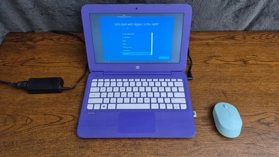 HP Stream Laptop 11, 32GB HD/Blue with Mouse, Power Adapter and 64GB Micro SD. - Image 1 of 4