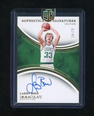2024-25 Panini Immaculate Sophisticated Signatures Larry Bird HOF AUTO 18/75 - Image 1 of 2