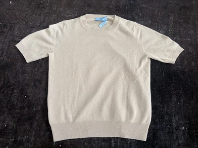 Prada beige Short Sleeve Cashmere Sweater Top Size 40, Small - Image 1 of 4