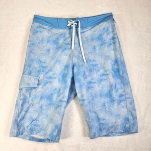 American Tall Board Shorts Mens Big & Tall 34/XT Drawstring Blue Tie Dye - Picture 1 of 9