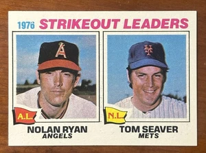 1977 Topps Baseball K Strikeout Leaders NOLAN RYAN and TOM SEAVER #6 NM - Picture 1 of 2