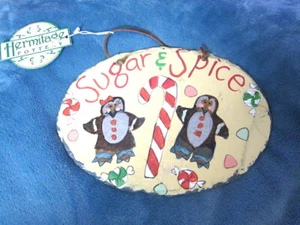 Nachlass Vintage BlueFoot BOOBY COLLECTION: Farbe SCHIEFER WANDSCHILD Pinguine = Tölpel!  - Bild 1 von 6