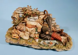Capodimonte Vagabundo Durmiendo en la Calle RARO De Colección 331 * Estatuilla de Porcelana Pesada - Imagen 1 de 10