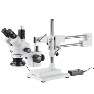 AmScope 3,5X-90X Trinokulares Stereomikroskop mit 4-Zonen 144-LED Ringlicht - Bild 1 von 16