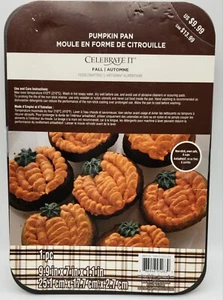 Celebrate It Fall Pumpkin Pan 6 Cavity Non-Stick Pan - NEW - Picture 1 of 2