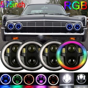 4PCS 5.75" 5-3/4 RGB Round LED Headlight DRL Projector Beam for BMW Base 1969-88 - Picture 1 of 12