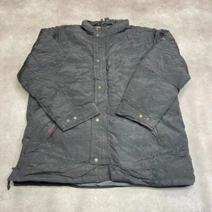 Schott Puffer Jacket Mens XL Vintage Full Zip Military Parka Coat, Black - Picture 1 of 12