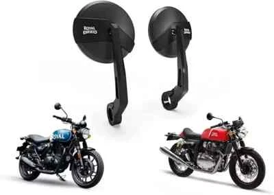 FIT FOR ROYAL ENFIELD CONTINENTAL GT/CLASSIC/HUNTER350 BAR END MIRRORS & MOUNTS - Image 1 of 3