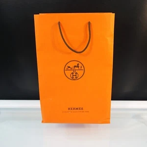 HERMES klassische orange Geschenktüte leer groß Einkauf Papiertüte 17 x 11 x 4 Zoll - Bild 1 von 5