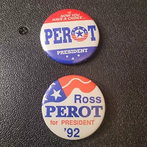Ross Perot for President '92 Pin Button Set Presidental Campaign - Picture 1 of 3