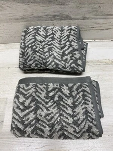 Hotel Collection Ultimate MicroCotton Mingled Stripe Hand Towels Set Vapor 2pc - Picture 1 of 4