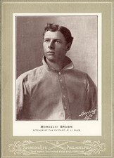 1902-11 Sporting Life Cabinets (W600) Mordecai Brown Hall of Famer    Reprint