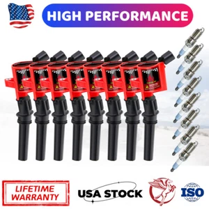 8X Ignition Coil and Iridium Spark Plug Fit For Ford F-150 4.6/5.4L DG508 SP479 - Picture 1 of 20