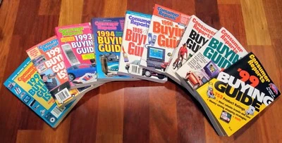 Vintage Consumer Reports Buying Guides 1991 - 1999, 9 Issues - Image 1 of 2