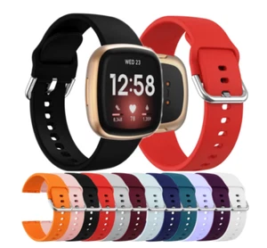 For Fitbit Versa 3/Sense Replacement Slim Silicone Sport Watch Band Soft Strap - Picture 1 of 48