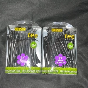 3 1/4" Black Champ Fly Golf Tees (2 packages) Distance Bio Golf tees - Picture 1 of 2