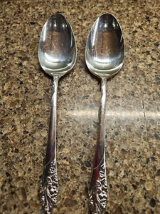 Oneida Community *Evening Star* Serving Spoon Silverplate lot of 2 1950's - Picture 1 of 8