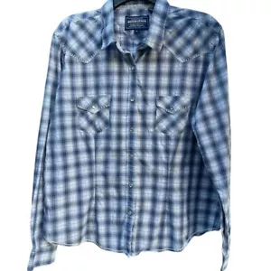 Rough Stock Plaid Western Shirt Panhandle Slim Cowgirl Snap-Up Stitch Detail XL - Picture 1 of 9