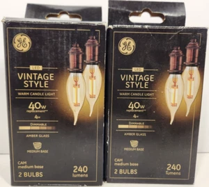 4 Genuine GE Lighting Bulbs 40W/4W 240 Lumens Amber Vintage Retro Style LED New - Picture 1 of 6