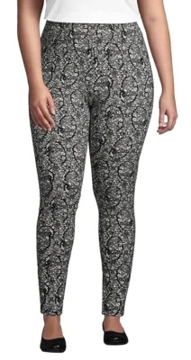 Lands' End Women’s Starfish Mid Rise Knit Leggings Paisley Size 1X - Image 1 of 4