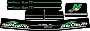MERCRUISER THE PREMIUM QUALITY GREEN ALPHA ONE GEN TWO W/GREEN RAMS STICKER SET - Picture 1 of 1