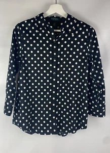 Blusa de mujer Ralph Lauren con botones lunares negra talla PM, 01 - Imagen 1 de 4