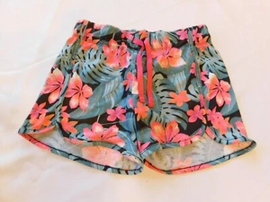 Hurley youth girl's active shorts Size L 12-13 years High Rise Fit Floral NWT - Picture 1 of 3