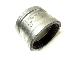4" 150 Female NPT Coupling Galvanized Malleable Iron Pipe Fitting MI051341GMI - Picture 1 of 3