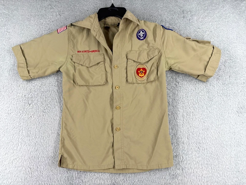 Boy Scouts of America Shirt Youth Medium Beige Short Sleeve Nylon Arizona READ - Image 1 of 4