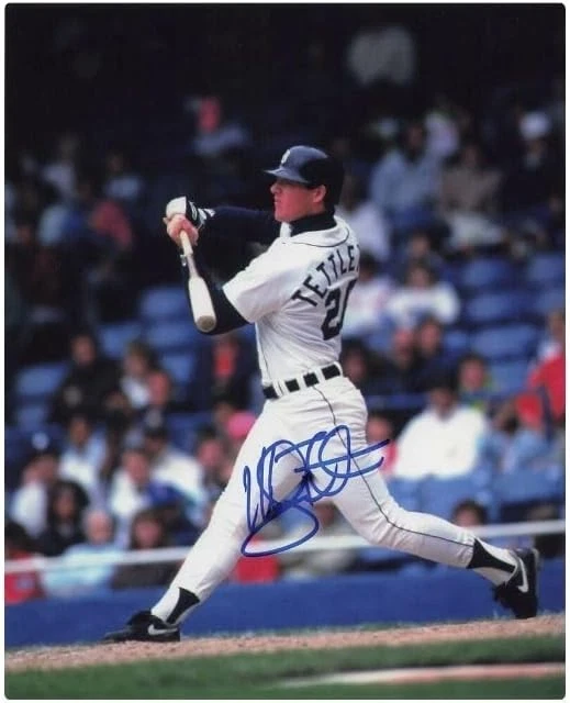 Foto brillante autografiada firmada por Mickey Tettleton de 8x10 de los Tigres de Detroit Foto 1 de 1