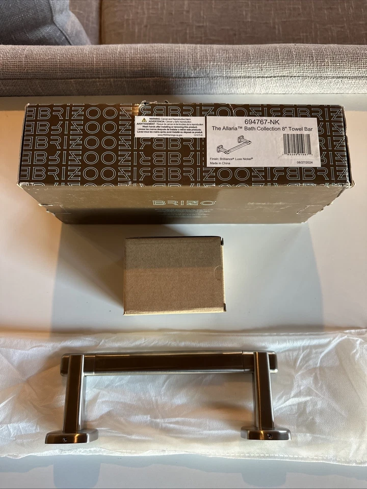 Barra de toalha BRIZO 694767-NK 8"" NOVA luxo níquel escovado - Imagem 1 de 4
